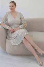 Büyük beden mini boy eteği kat kat pul payetli uzun kollu sırt dekolteli be abiye 