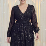 Büyük Beden Siyah  Mini After Party Abiye Elbise