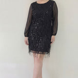 Kadın Pulpayet Büyük Beden Elbise Siyah