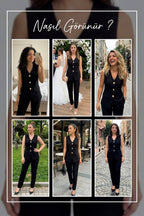 Büyük beden siyah yelek pantolon takım denemeleri 