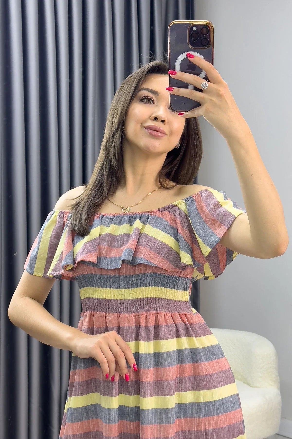 Carmen Çizgili Elbise