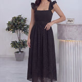 Kadın Siyah Kemerli Midi Boy Elbise