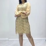 Gold Kadın Büyük Beden Şifon Pulpayet Abiye Elbise