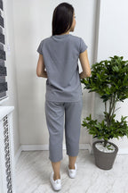 Gri Kısa Kol İkili Takım