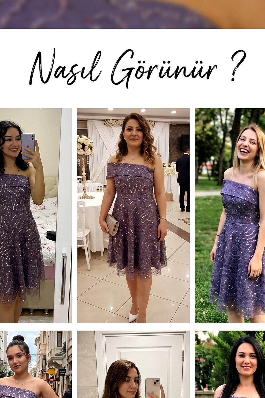 The ZKS lila işlemeli abiye elbise farklı modellerde giyim önerileri kolajıj
