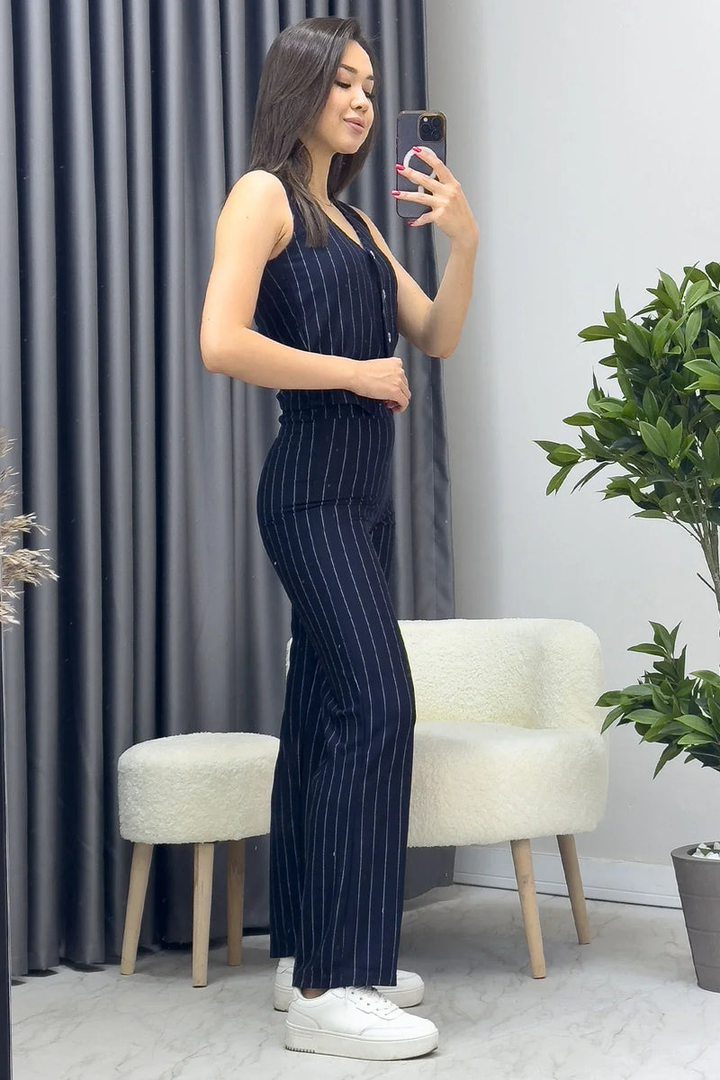 Lacivert Yelek Pantolon İkili Takım