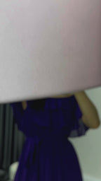 Mor Madonna Carmen Fırfır Yaka Büyük Beden Şifon Elbise

