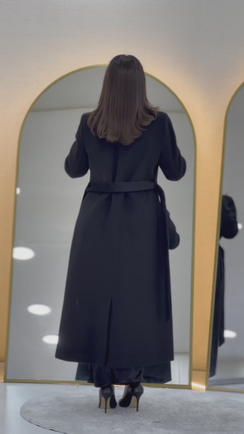 Astarlı Kuşaklı Kaşe Kaban