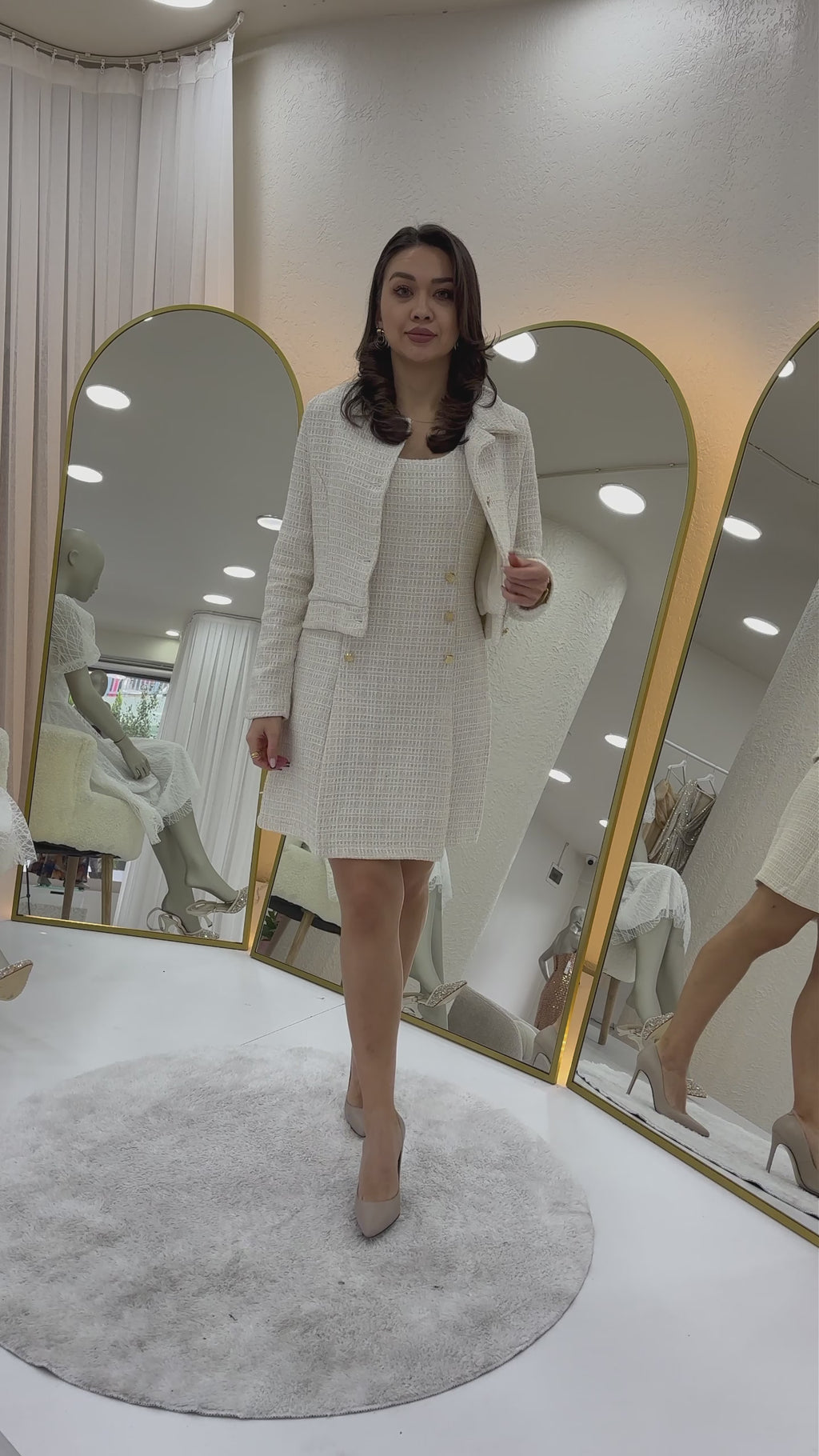 Düğme Detaylı Ceket Elbise Tüvit