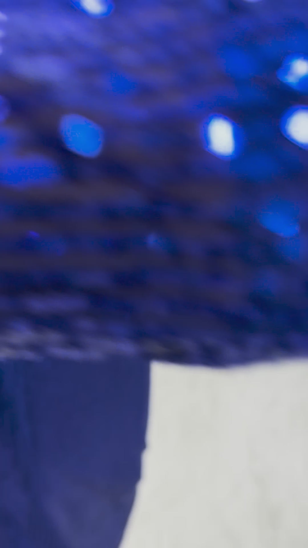 Saks Mavisi Kare Yaka Pul Payet Abiye Elbise