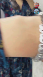 Kadın Petrol Mavisi Şal Desen Kruvaze Yaka Şifon Elbise

