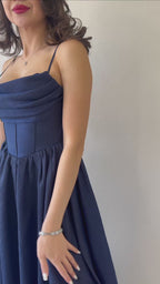 Sırt Dekolteli Korse Detay Yırtmaçlı Abiye Elbise