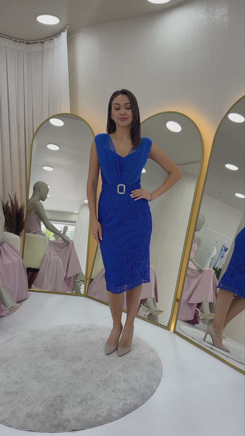 Dantel Kumaş Tül Detaylı Kemer