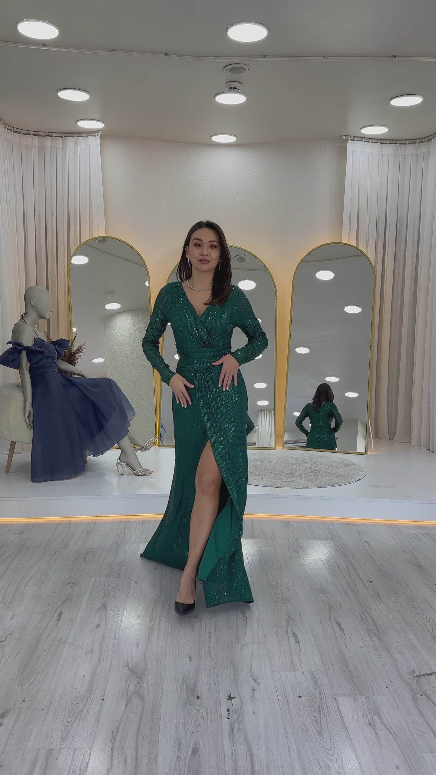  Kruvaze Yaka Pul Payet