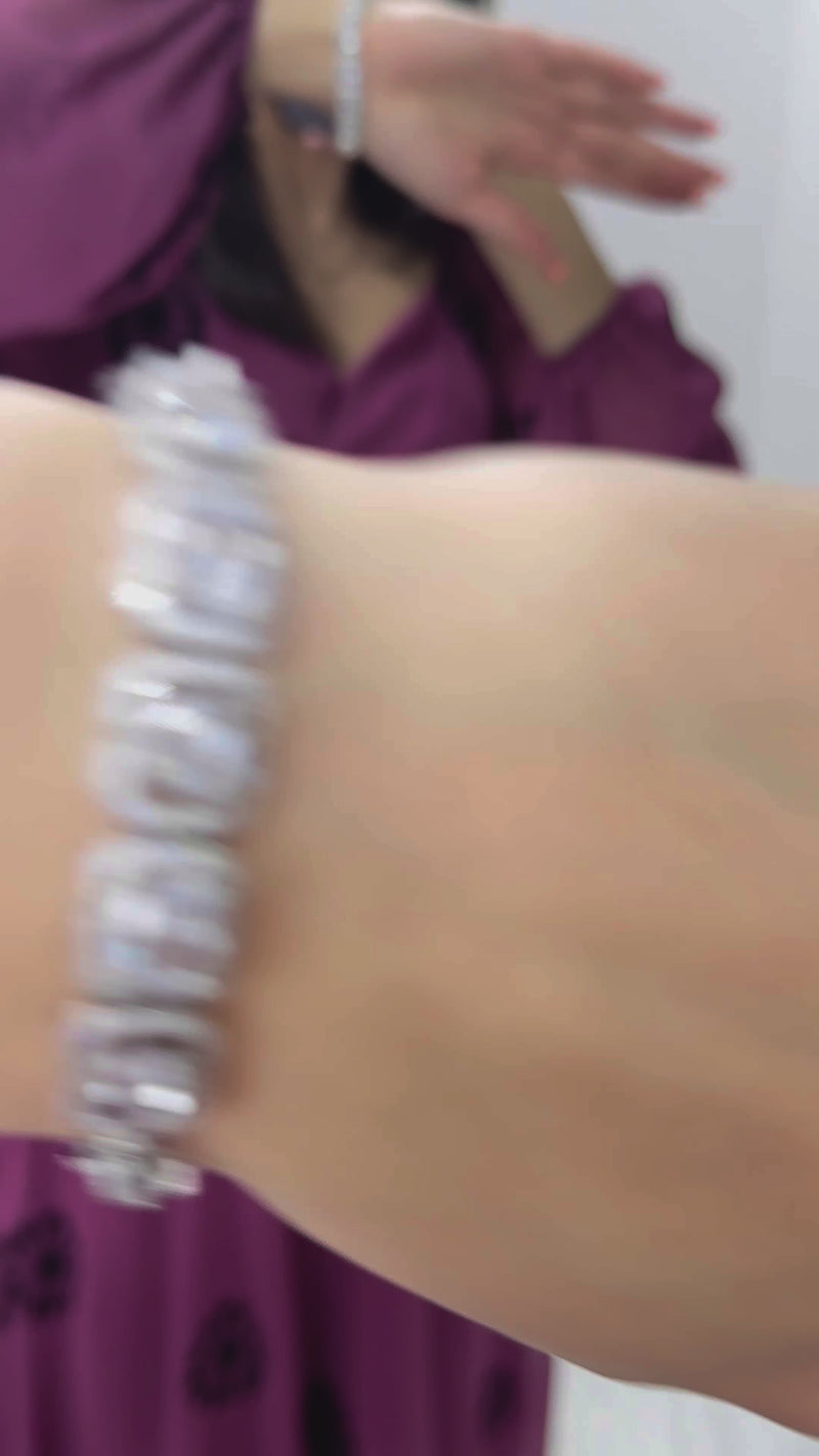 Mor Çiçek Desen Kruvaze Yaka Balon Kol Kemerli Şifon Elbise