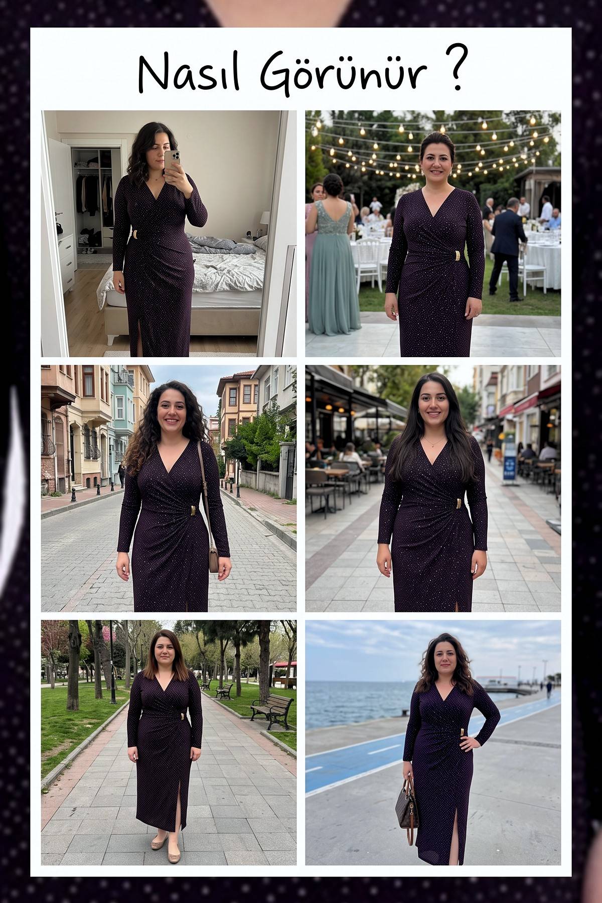 Siyah Büyük Beden Simli Aksesuarlı Midi Abiye Elbise - Siyah
