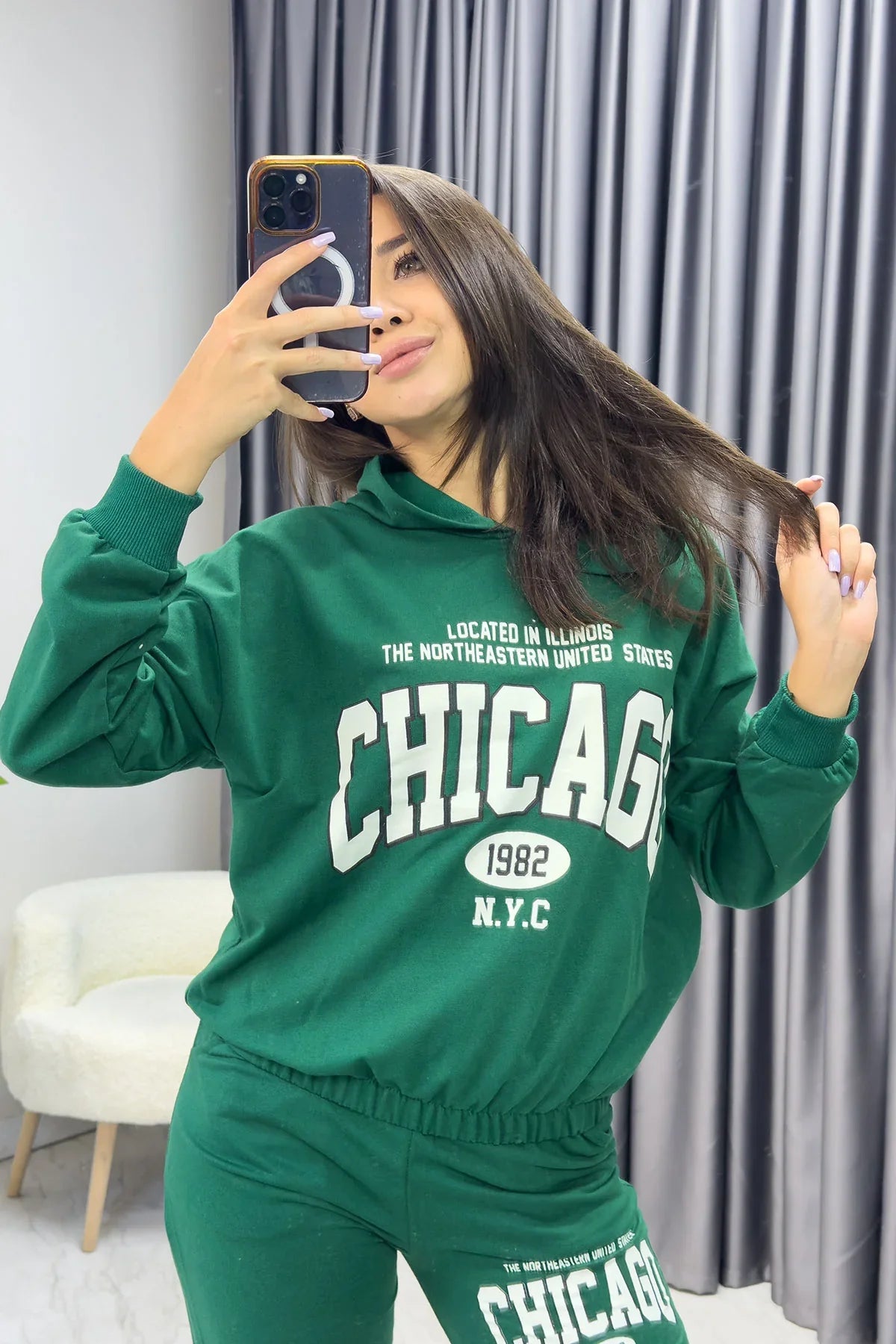 Yeşil 2 iplik Chicago Eşofman Takım
